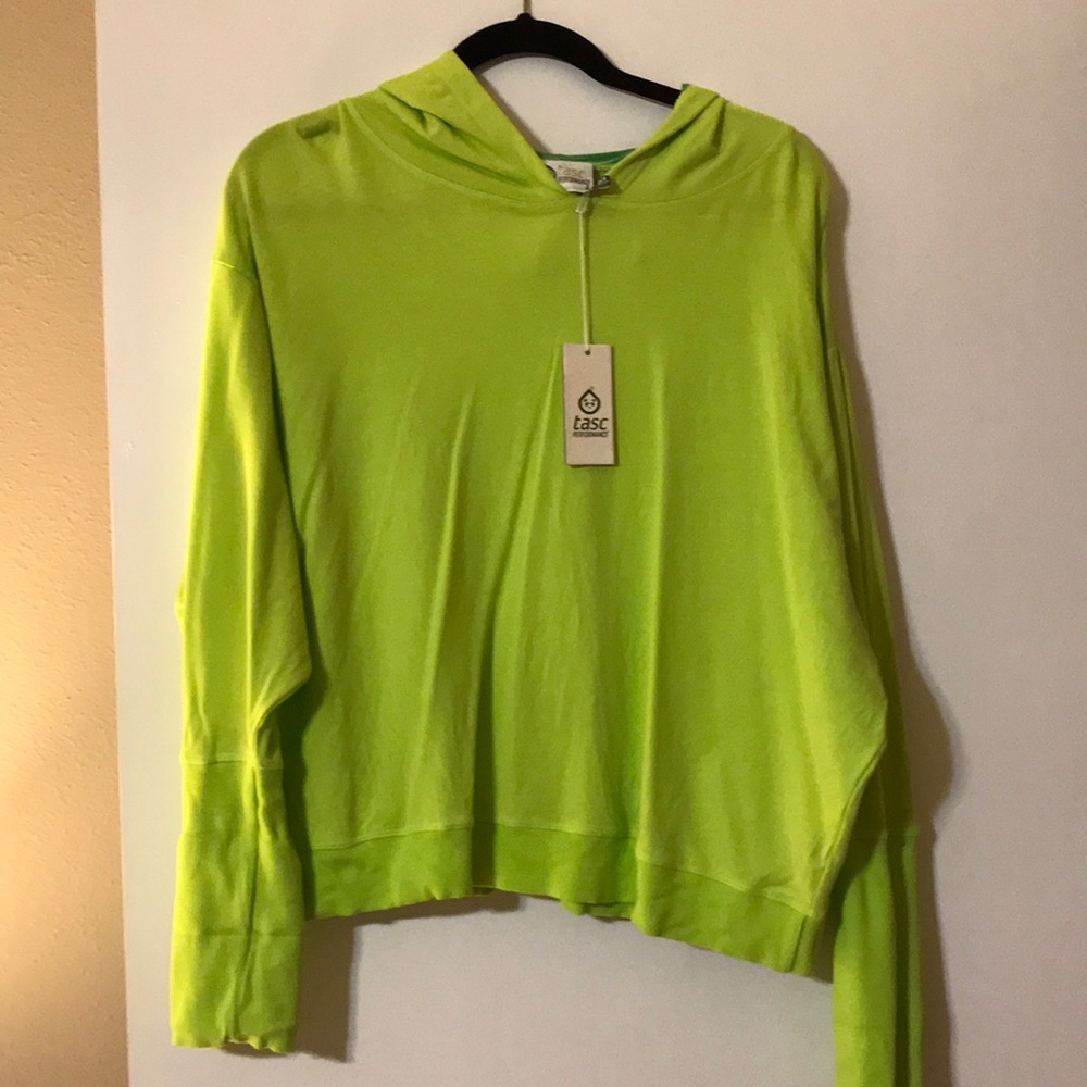 NWT Lime green TASC cropped hoodie